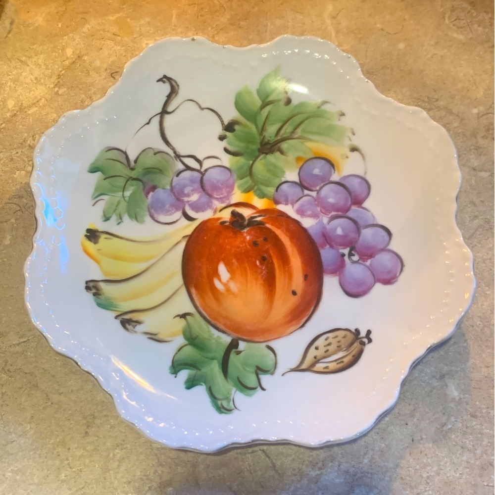 Vintage Lefton China Hand Painted Fruit Plate